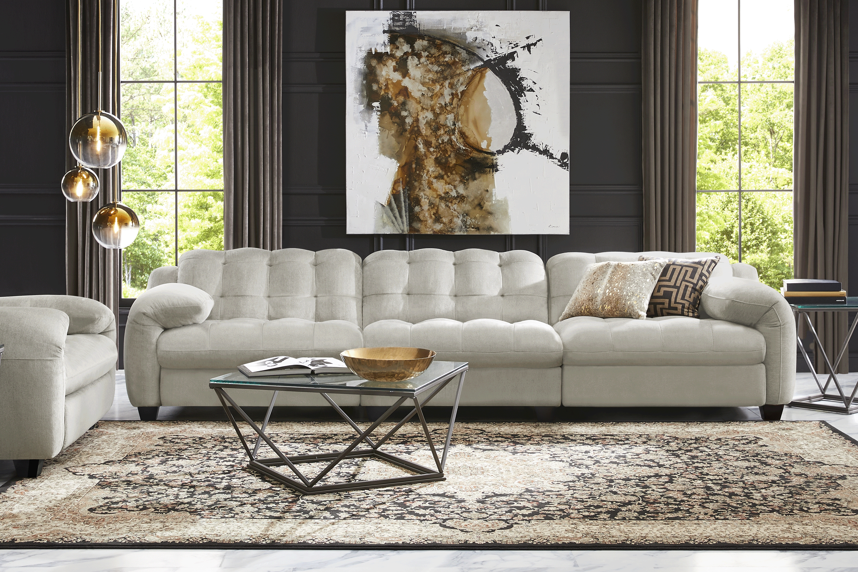 Ardelia Lane Light Gray 3 Pc Dual Power Reclining Sectional - Thumbnail - Image 2