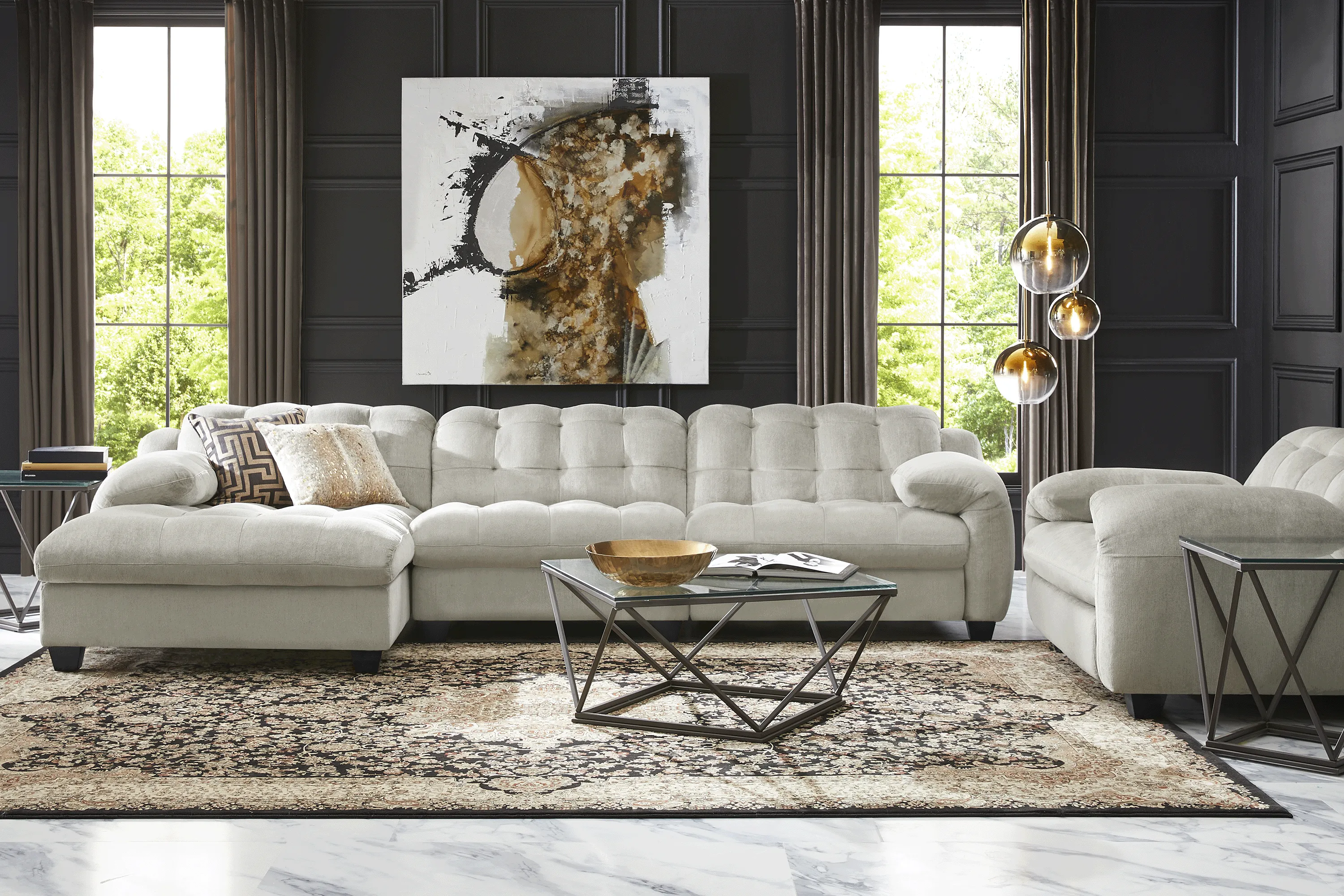 Ardelia Lane Light Gray 4 Pc Dual Power Reclining Sectional Living Room - Thumbnail - Image 1