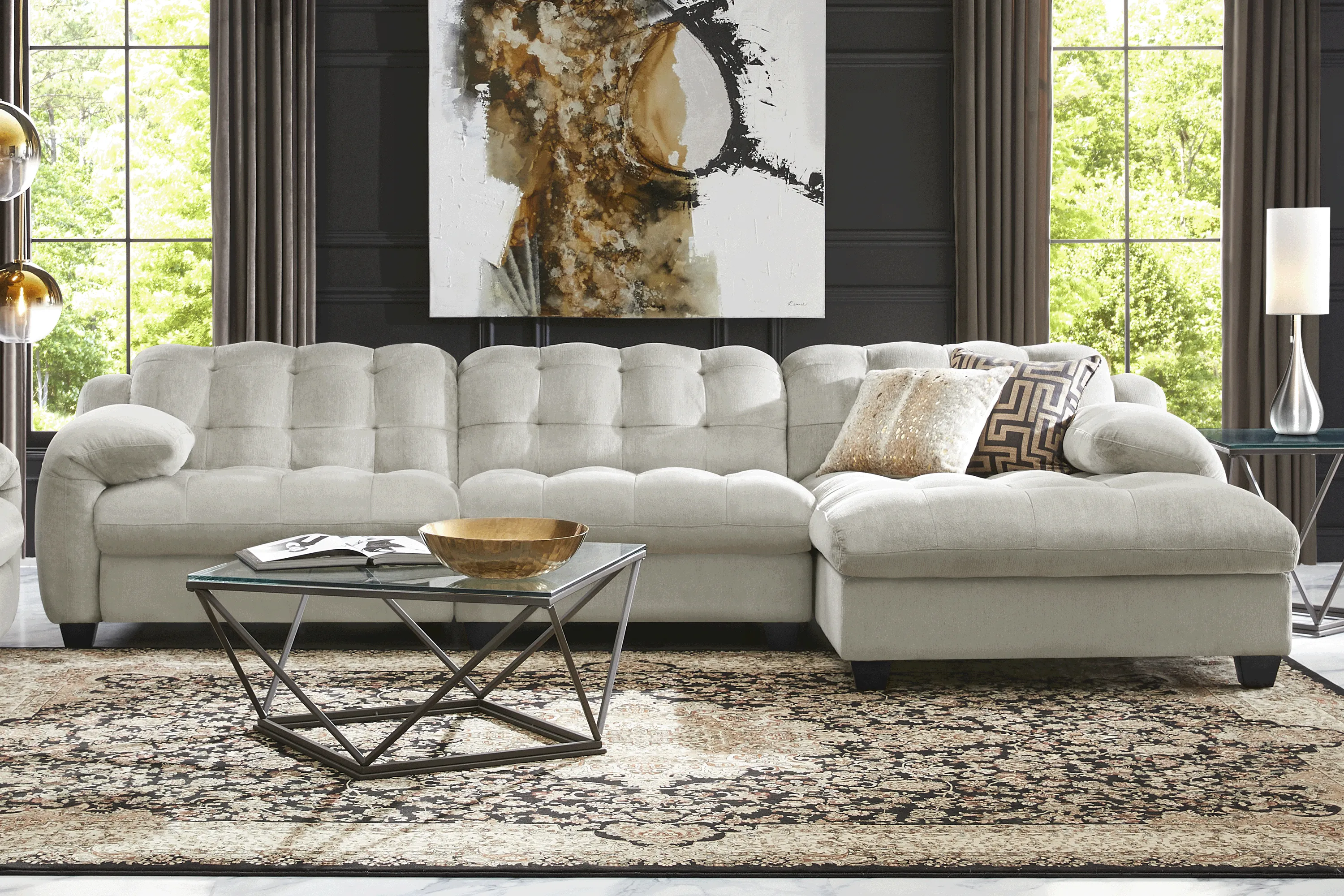 Ardelia Lane Light Gray 6 Pc Dual Power Reclining Sectional Living Room - Thumbnail - Image 1