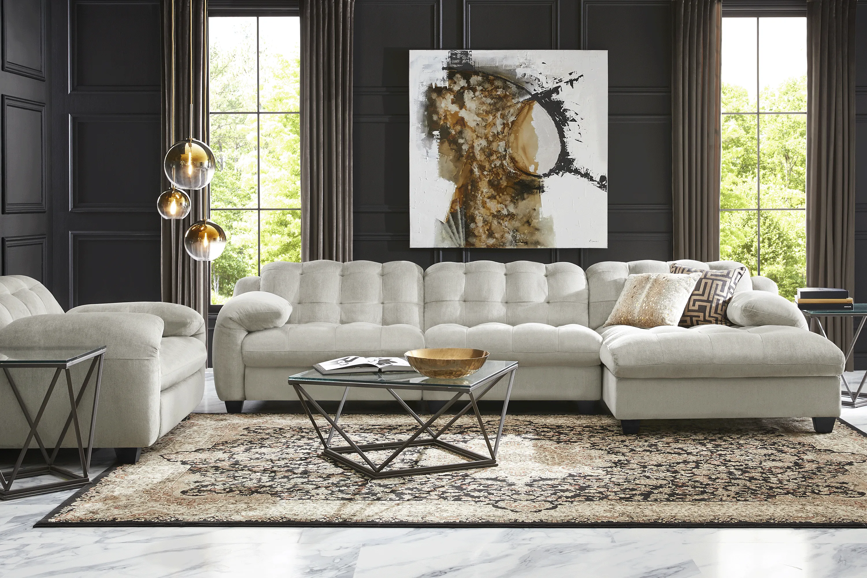 Ardelia Lane Light Gray 6 Pc Dual Power Reclining Sectional Living Room - Thumbnail - Image 1