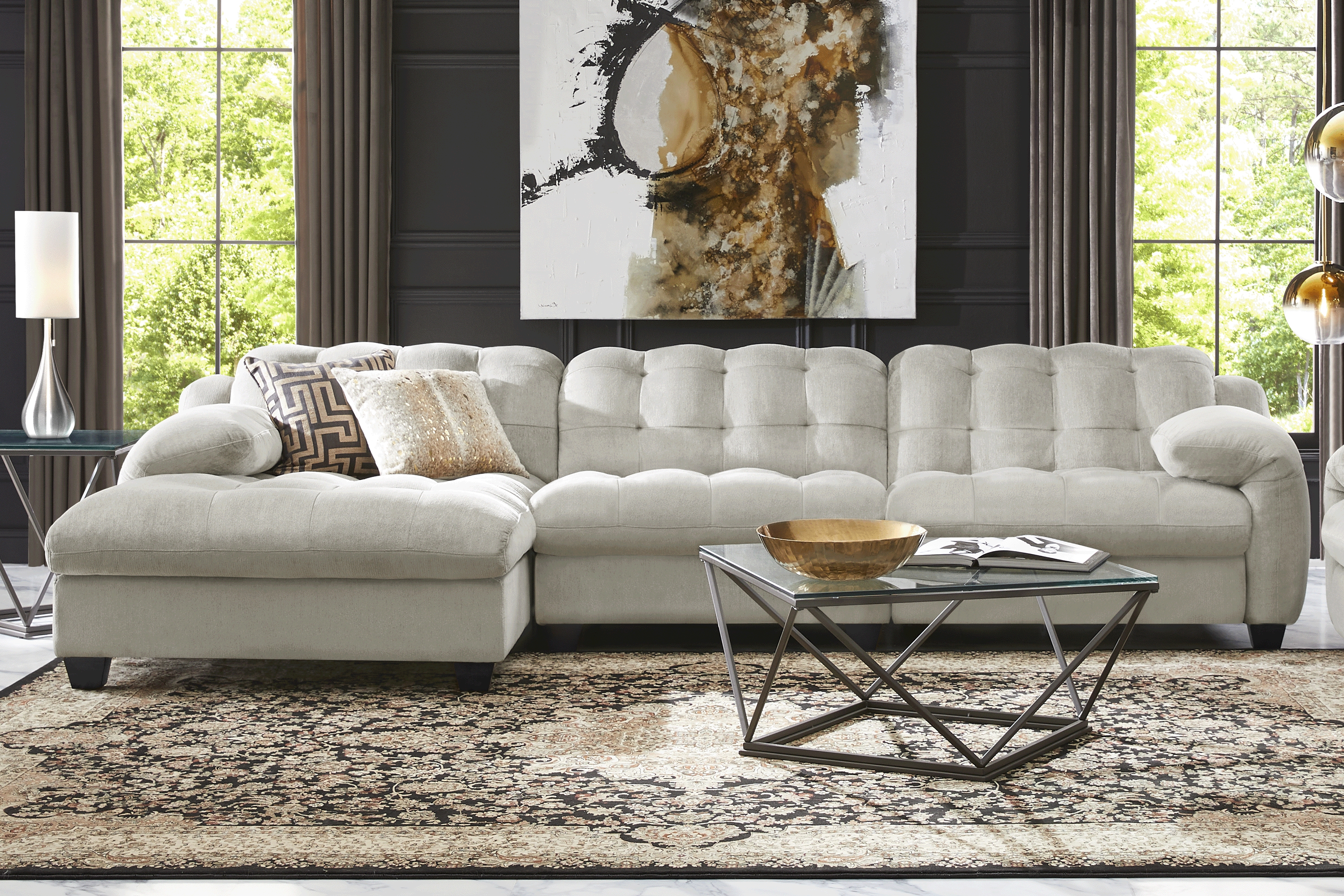 Ardelia Lane Light Gray 6 Pc Dual Power Reclining Sectional Living Room - Thumbnail - Image 1