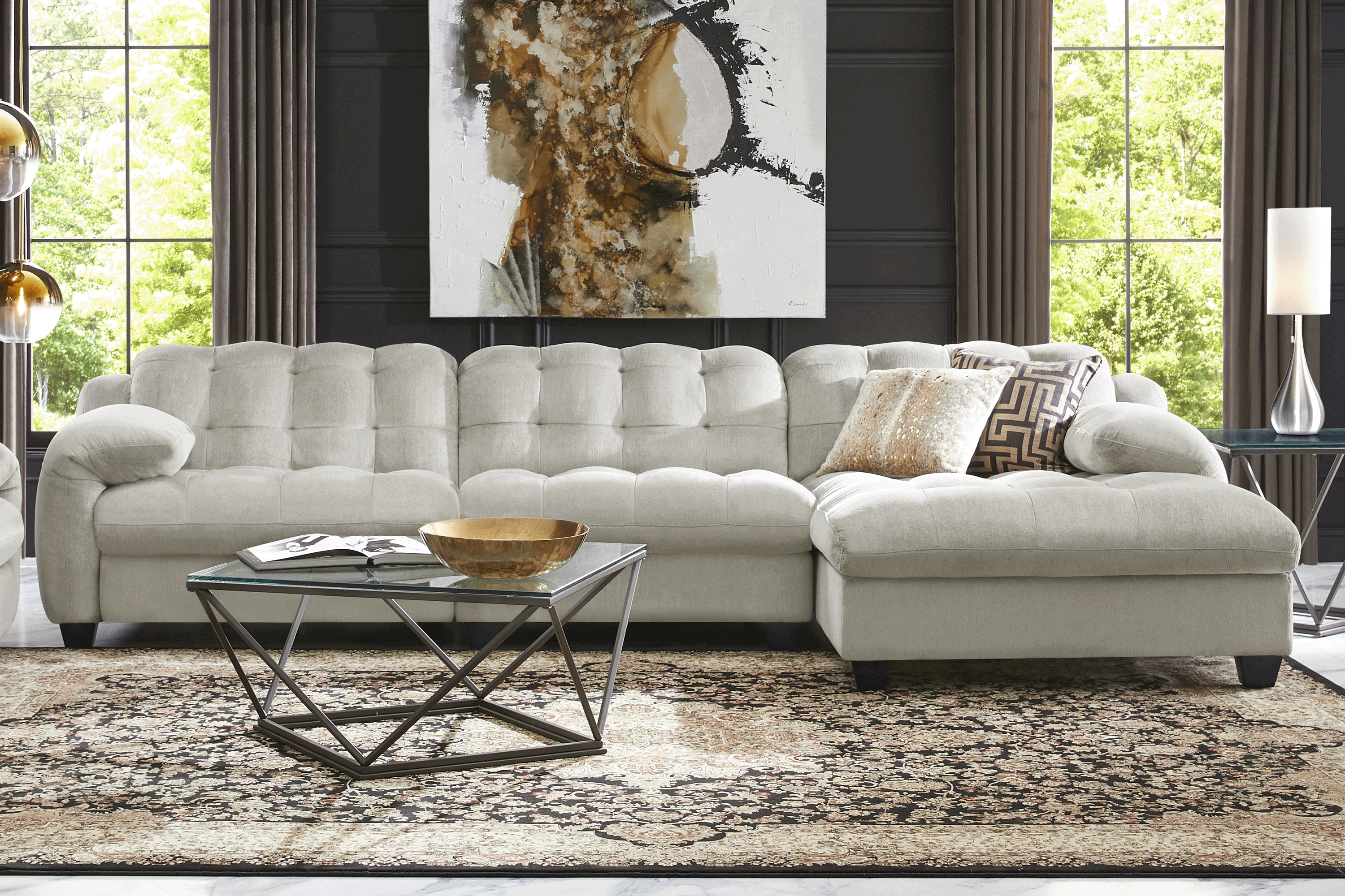 Ardelia Lane Light Gray 6 Pc Dual Power Reclining Sectional Living Room - Thumbnail - Image 1