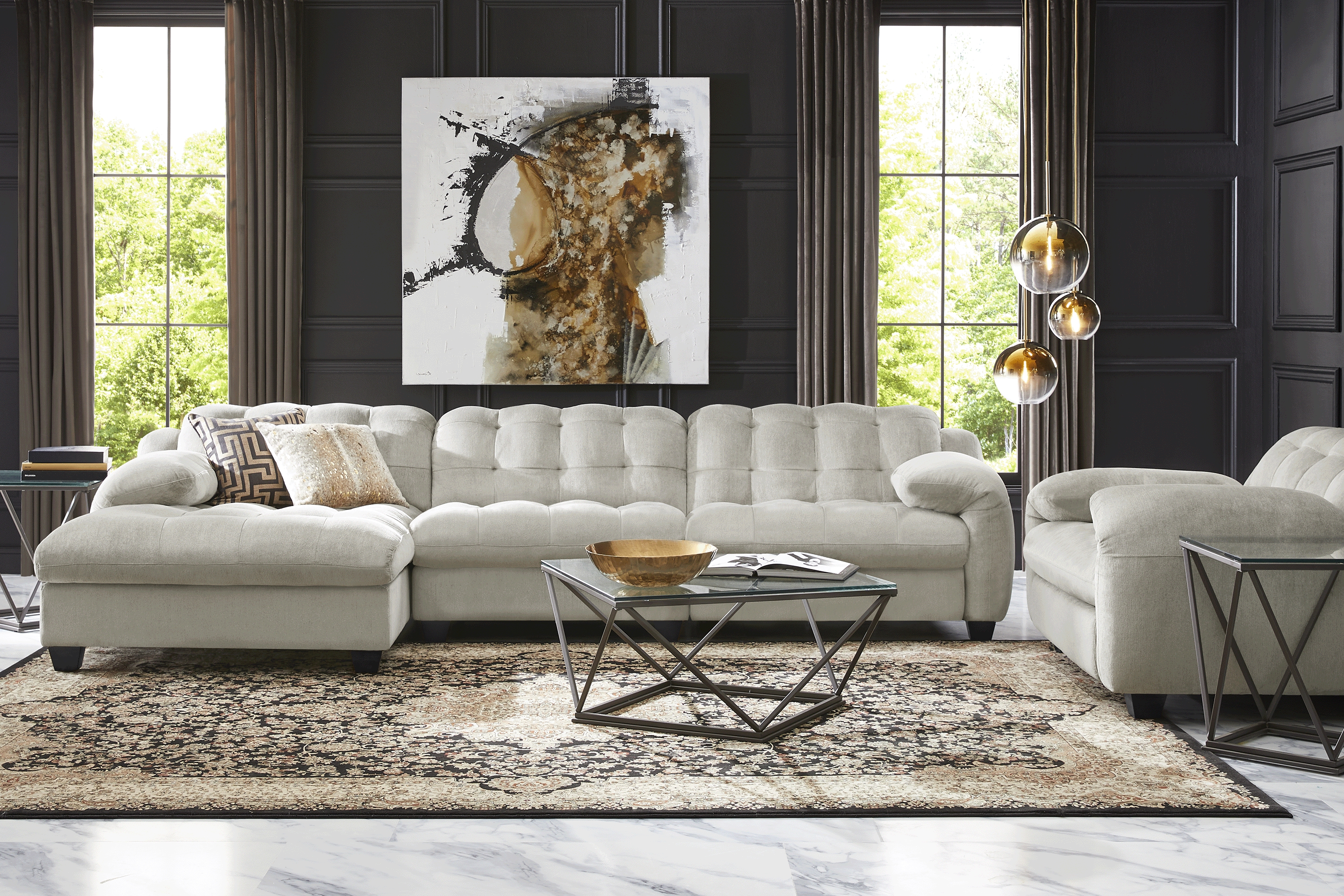 Ardelia Lane Light Gray 6 Pc Dual Power Reclining Sectional Living Room - Thumbnail - Image 1