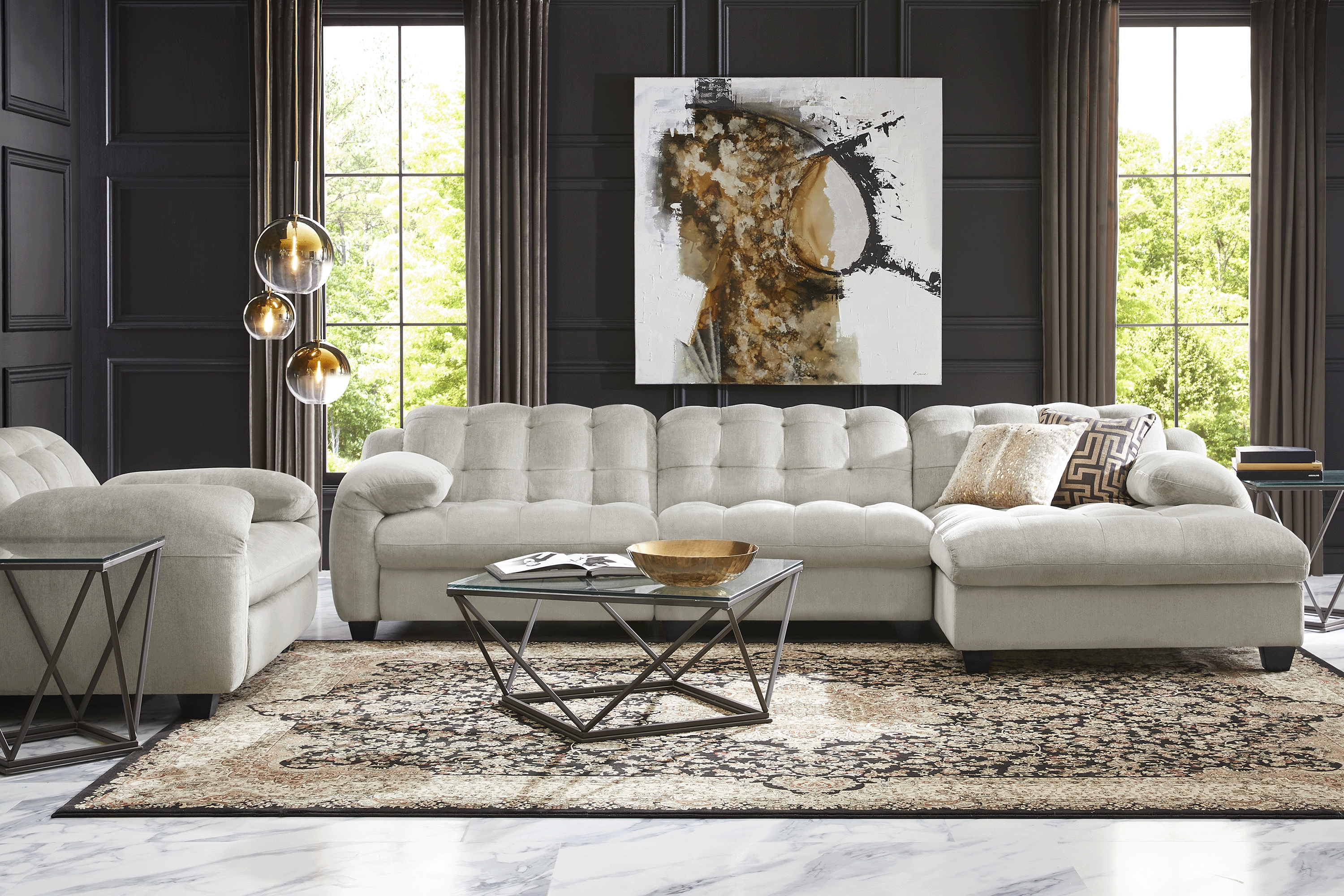 Ardelia Lane Light Gray 6 Pc Dual Power Reclining Sectional Living Room - Thumbnail - Image 1