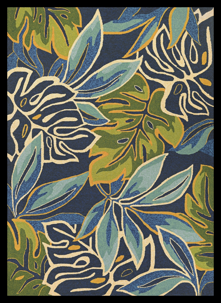 Areca Palms Blue 5'6 x 8' Indoor/Outdoor Rug - Thumbnail - Image 1