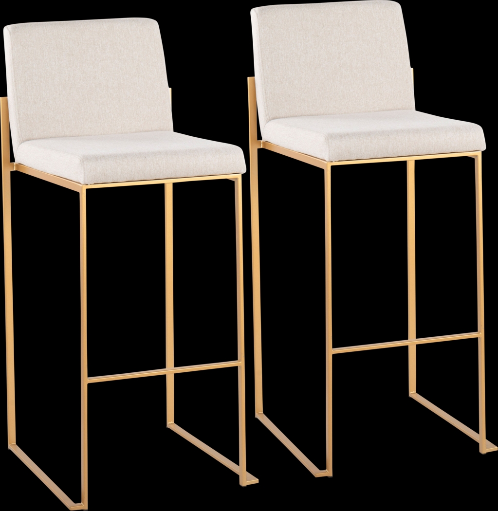 Arelane I Beige Barstool, Set of 2 - Thumbnail - Image 1