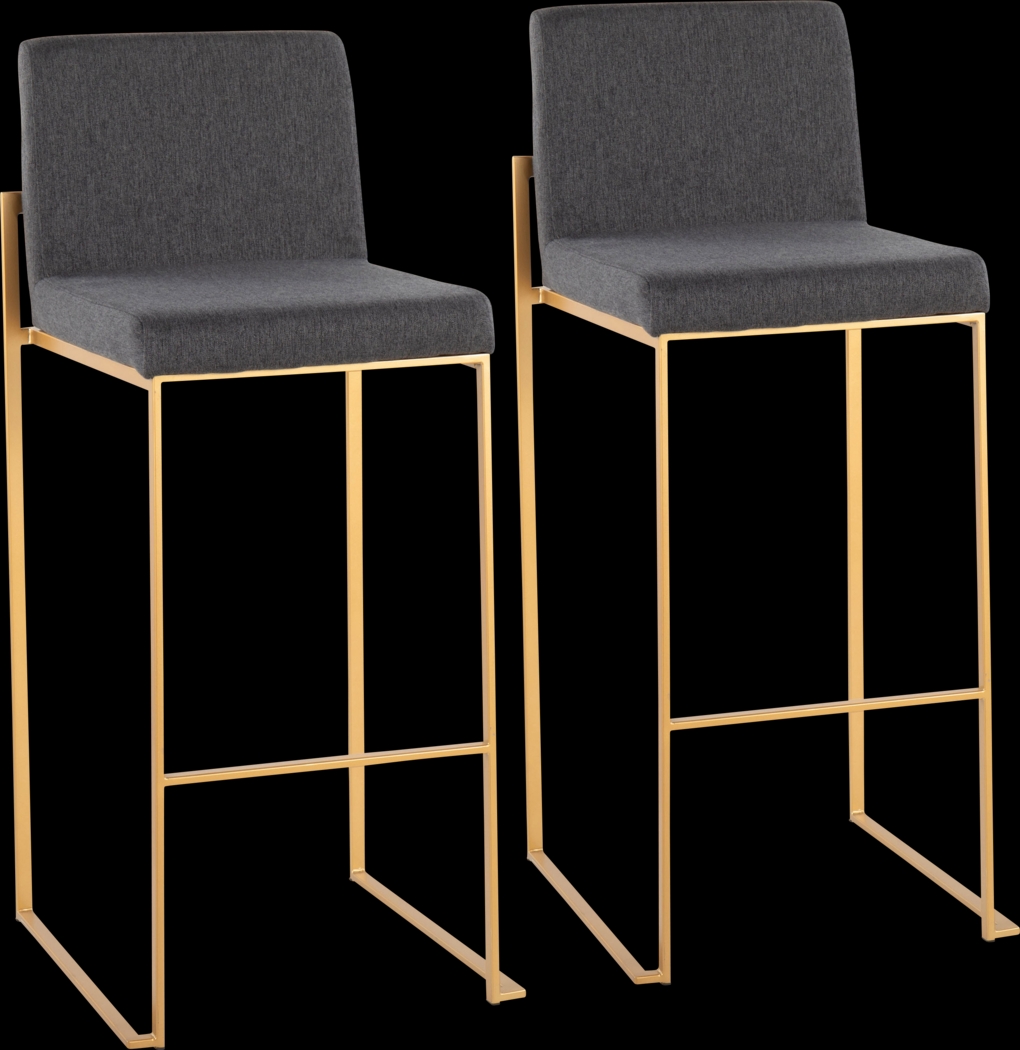 Arelane I Charcoal Barstool, Set of 2 - Thumbnail - Image 1