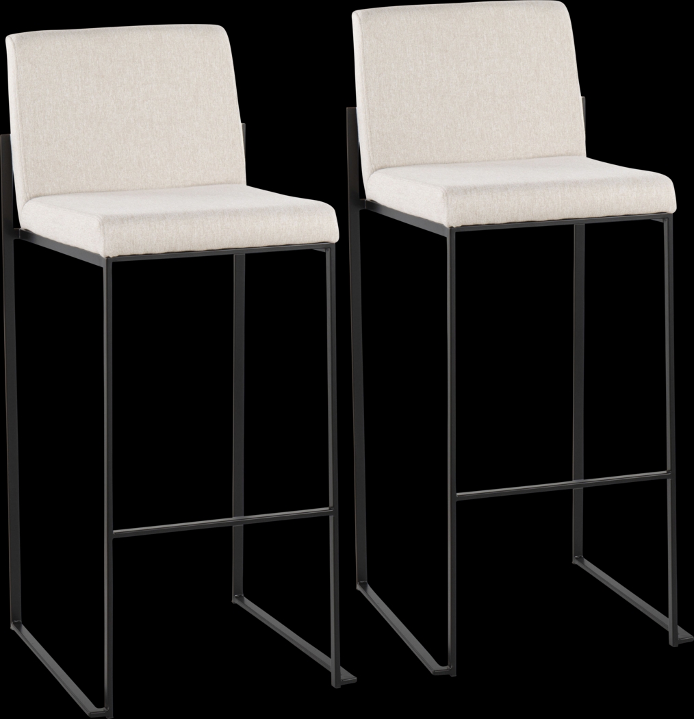 Arelane II Beige Barstool, Set of 2 - Thumbnail - Image 1