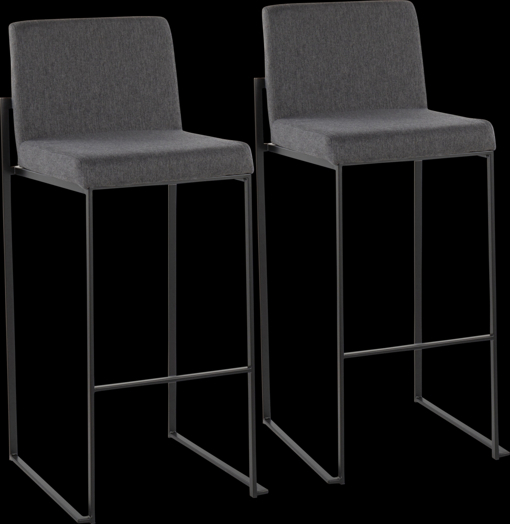 Arelane II Charcoal Barstool, Set of 2 - Thumbnail - Image 1