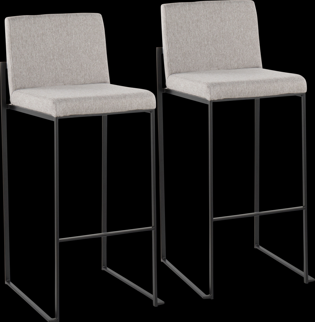 Arelane II Gray Barstool, Set of 2 - Thumbnail - Image 1