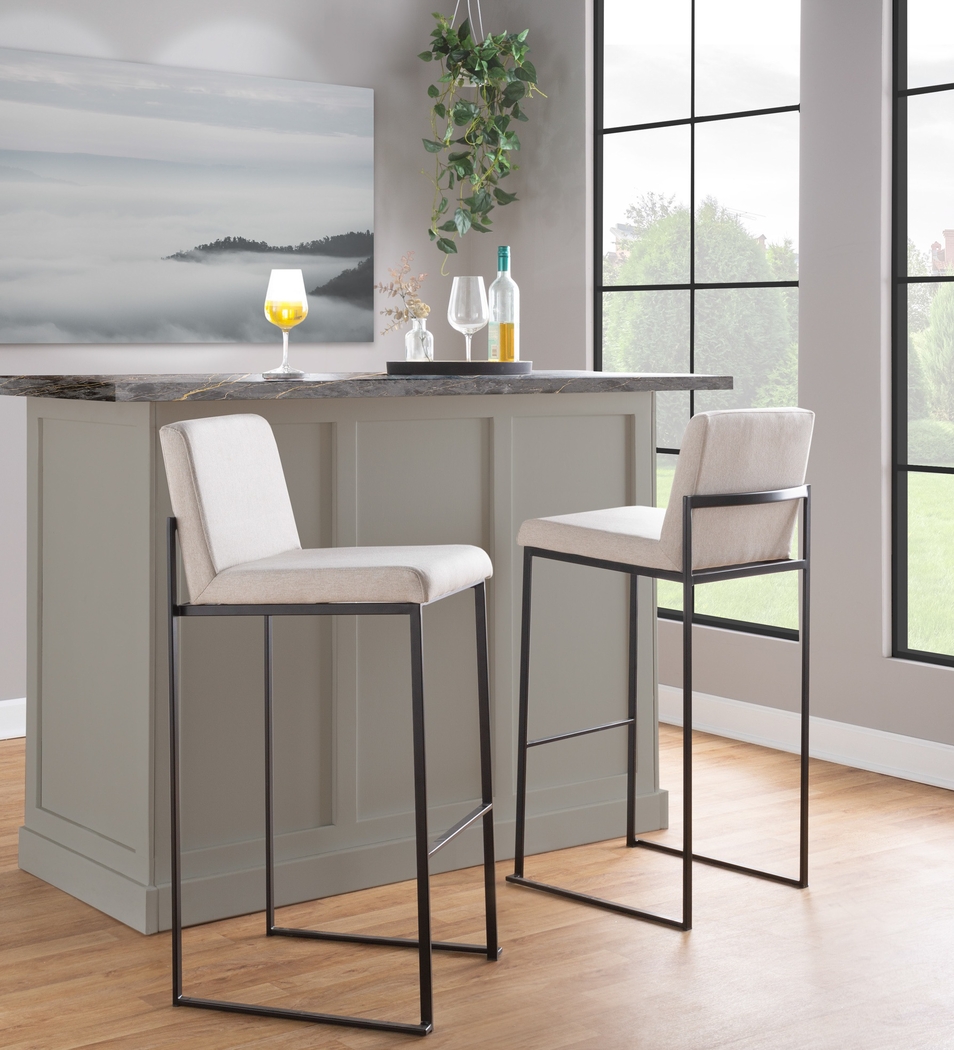 Arelane III Beige Barstool, Set of 3 - Thumbnail - Image 2