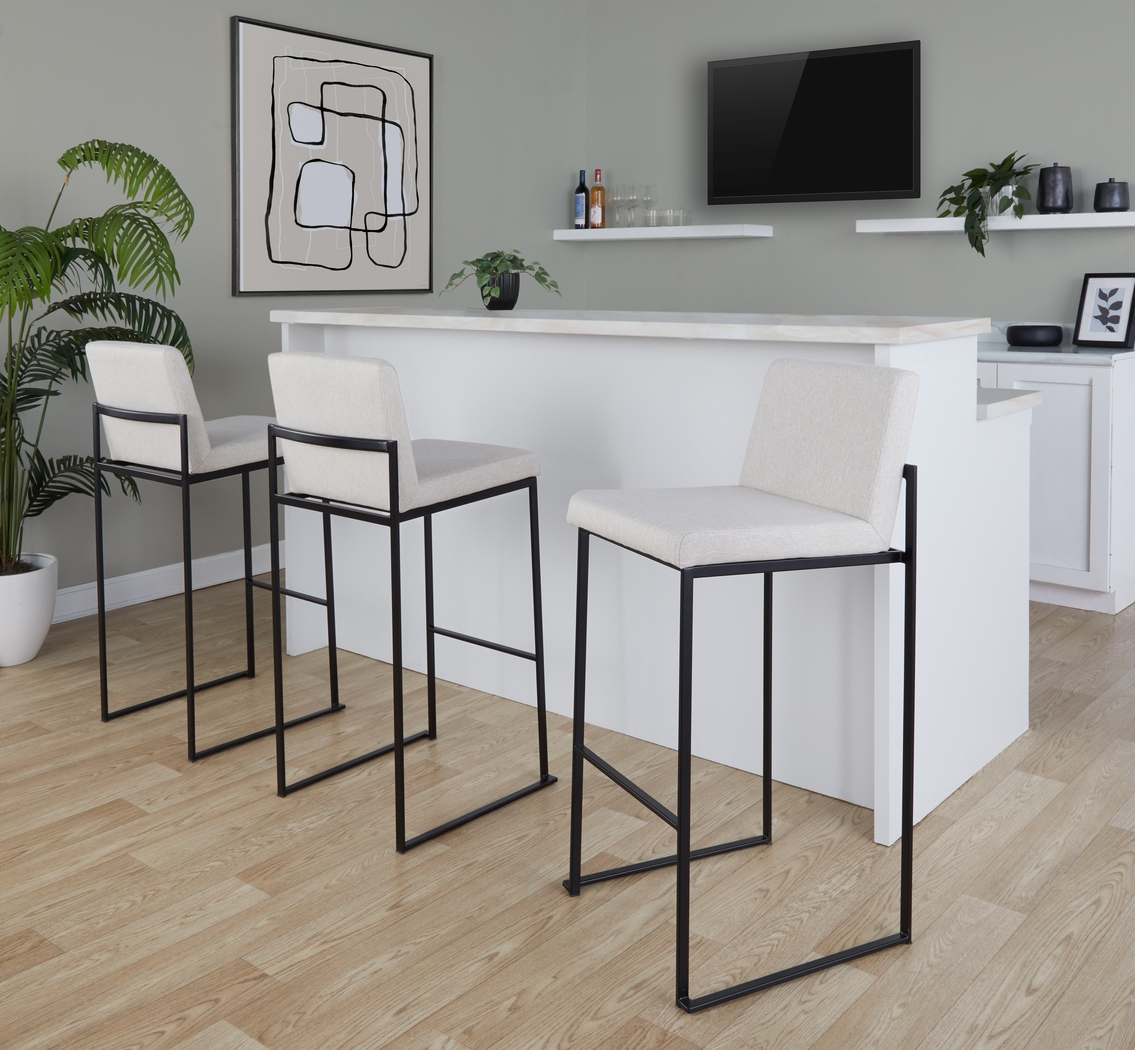 Arelane III Beige Barstool, Set of 3 - Thumbnail - Image 3