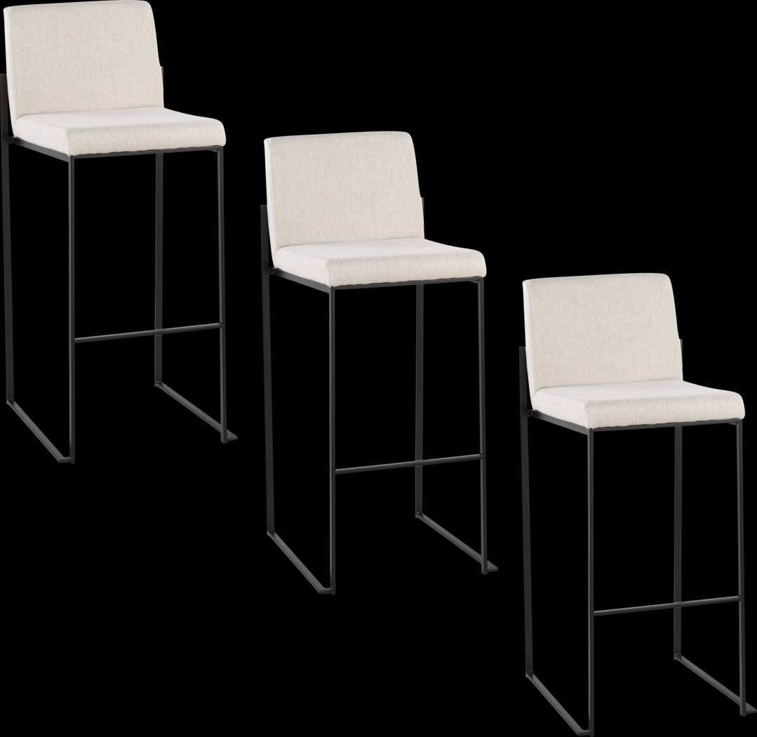 Arelane III Beige Barstool, Set of 3 - Thumbnail - Image 1