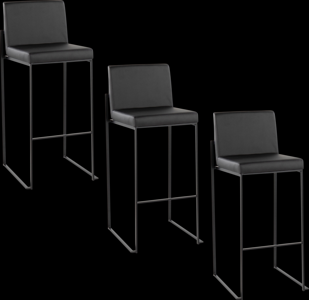 Arelane III Black Barstool, Set of 3 - Thumbnail - Image 1