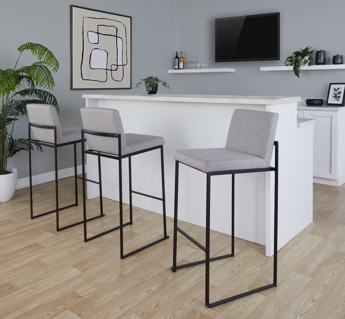 Arelane III Dark Gray Barstool, Set of 3 - Thumbnail - Image 4