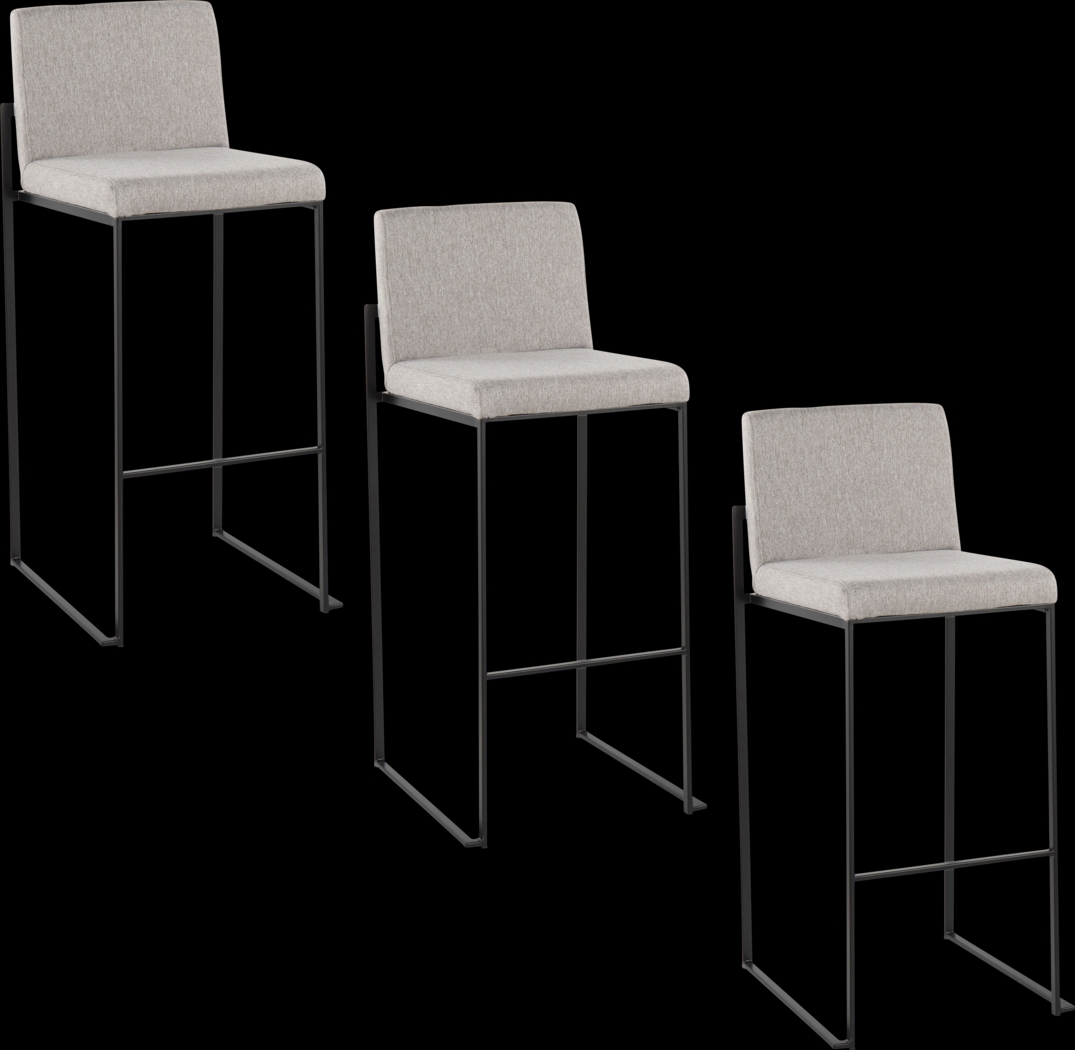 Arelane III Dark Gray Barstool, Set of 3 - Thumbnail - Image 1