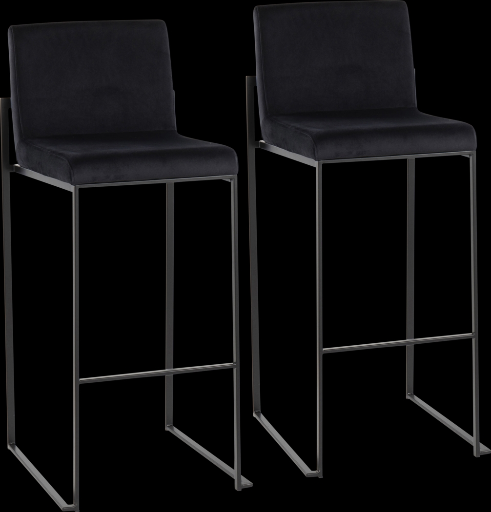 Arelane IV Black Barstool, Set of 2 - Thumbnail - Image 1