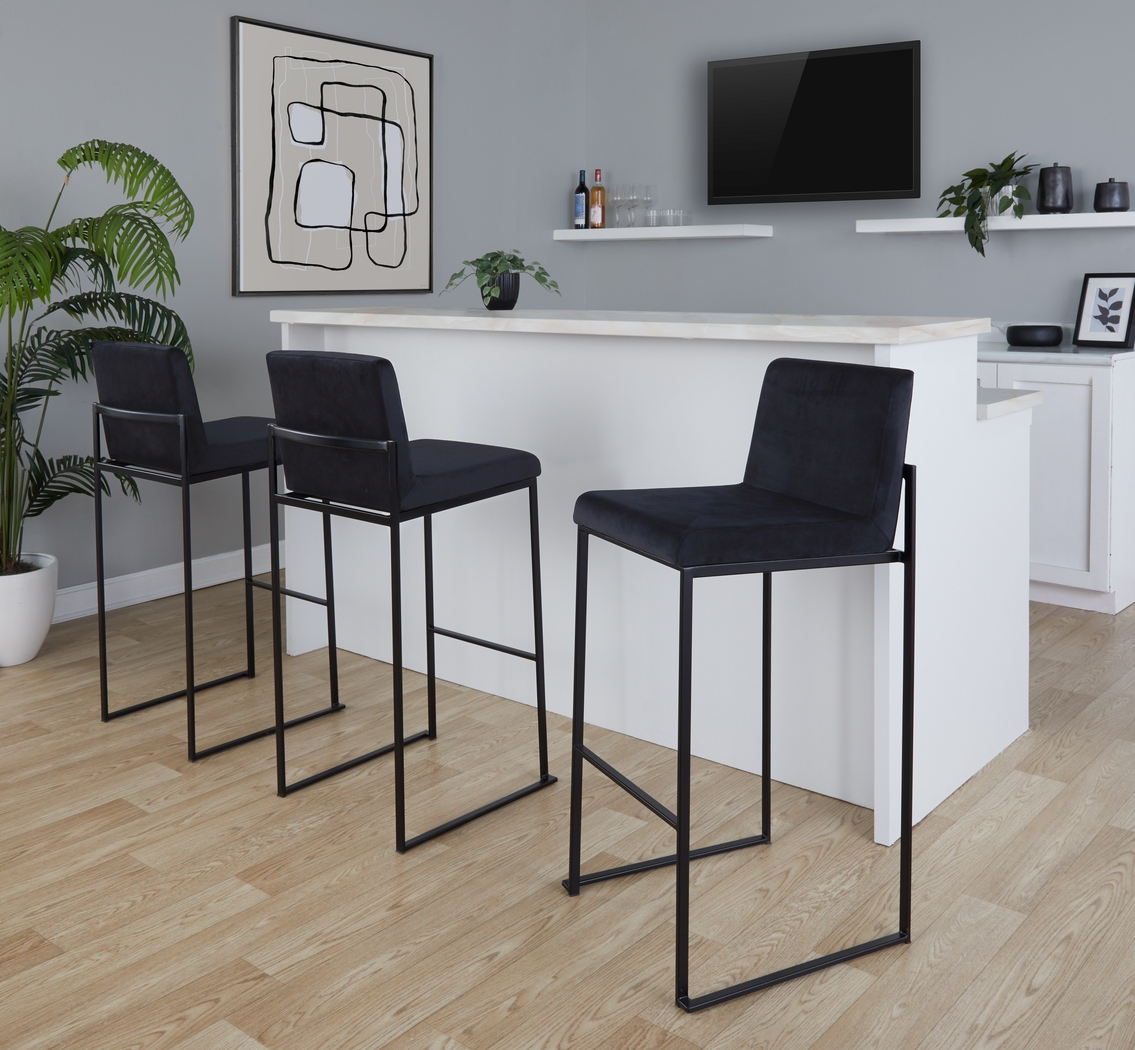 Arelane IV Black Barstool, Set of 3 - Thumbnail - Image 2