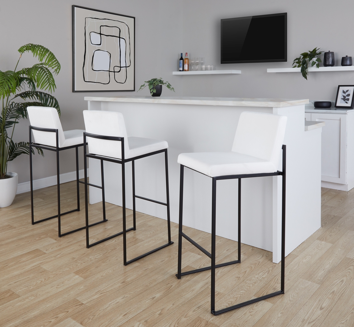 Arelane IV White Barstool, Set of 3 - Thumbnail - Image 2