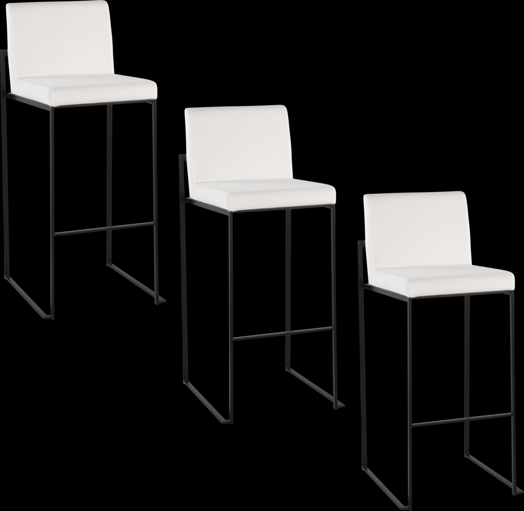 Arelane IV White Barstool, Set of 3 - Thumbnail - Image 1