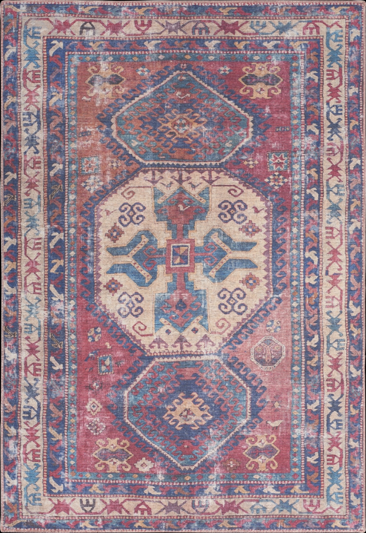 Arella Lynn Red/Navy 5'3 x 7'3 Rug - Thumbnail - Image 1