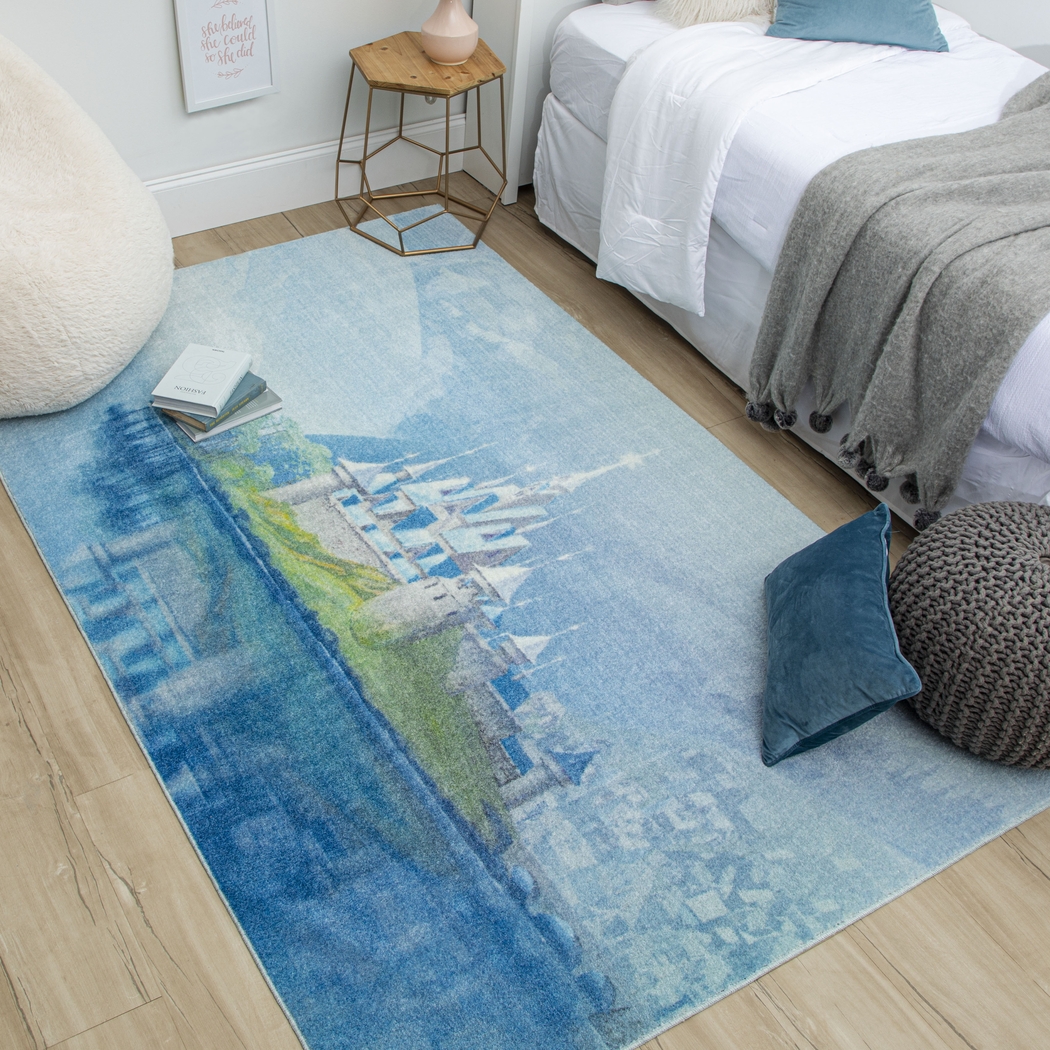 Kids Disney's Arendelle On The Lake Blue 3'3 x 5' Rug - Thumbnail - Image 5