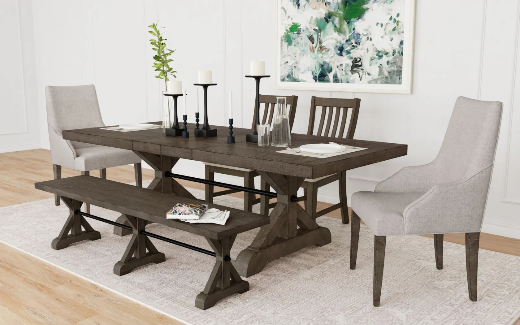 Arevig Brown Dining Bench - Thumbnail - Image 2