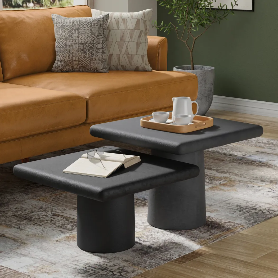 Arezo Black Nesting Table, Set of 2 - Thumbnail - Image 2