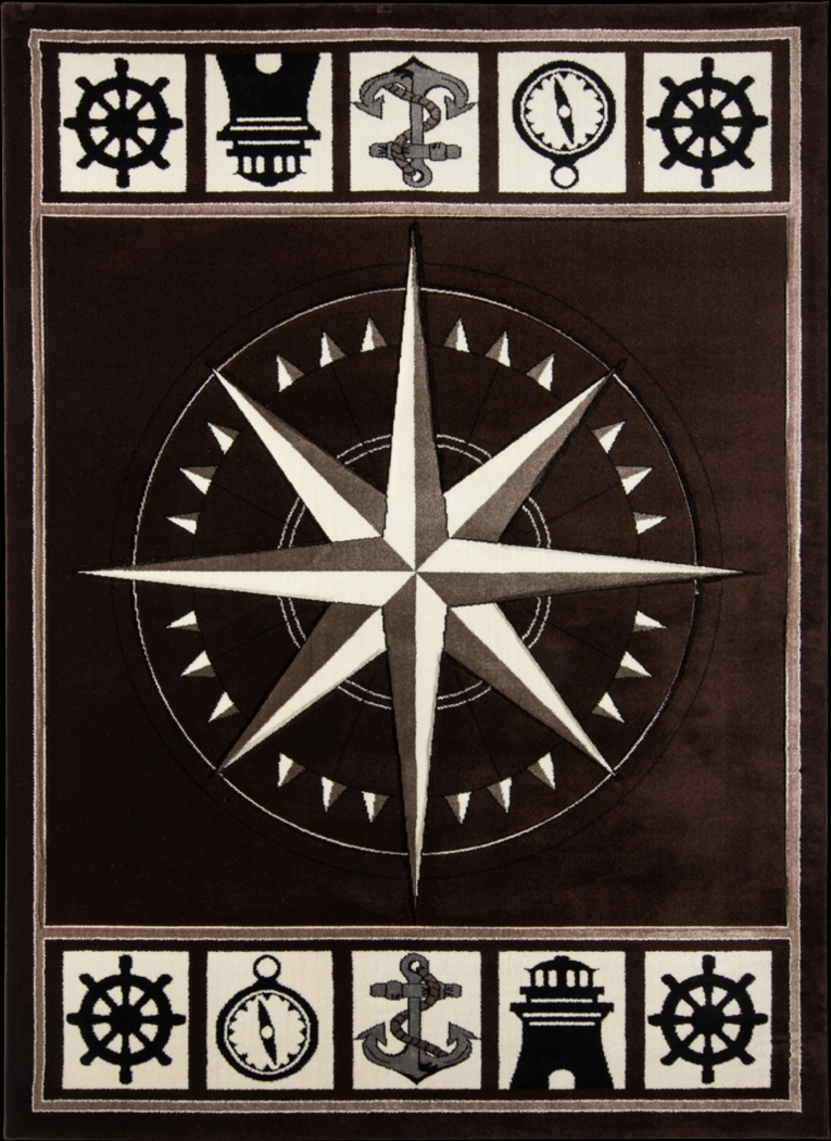 Argelia Dark Brown 5' x 7'3 Rug - Thumbnail - Image 1