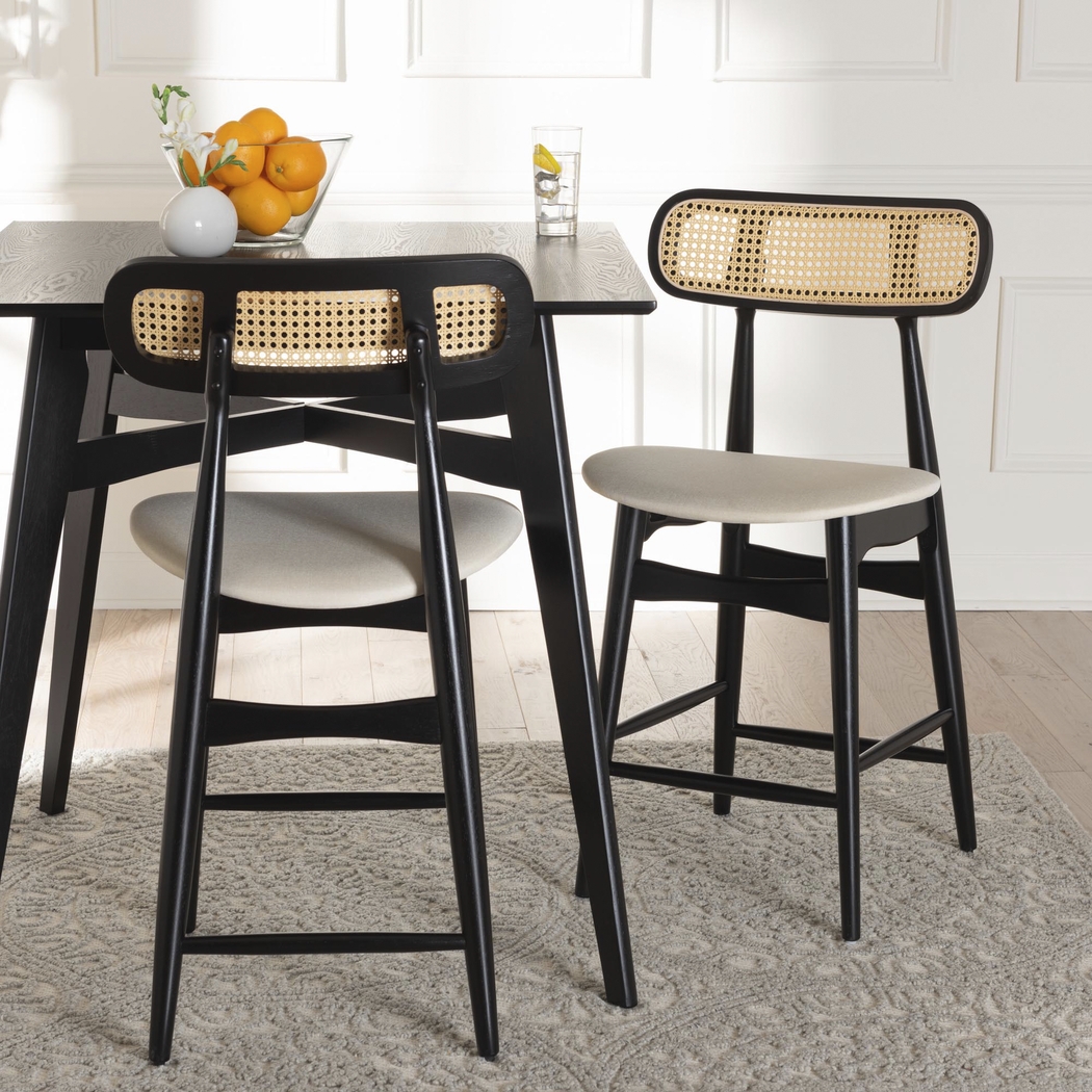 Argilla Black Counter Stool, Set of 2 - Thumbnail - Image 2