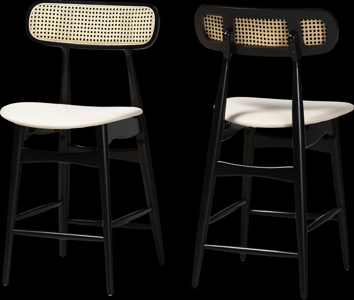 Argilla Black Counter Stool, Set of 2 - Thumbnail - Image 1