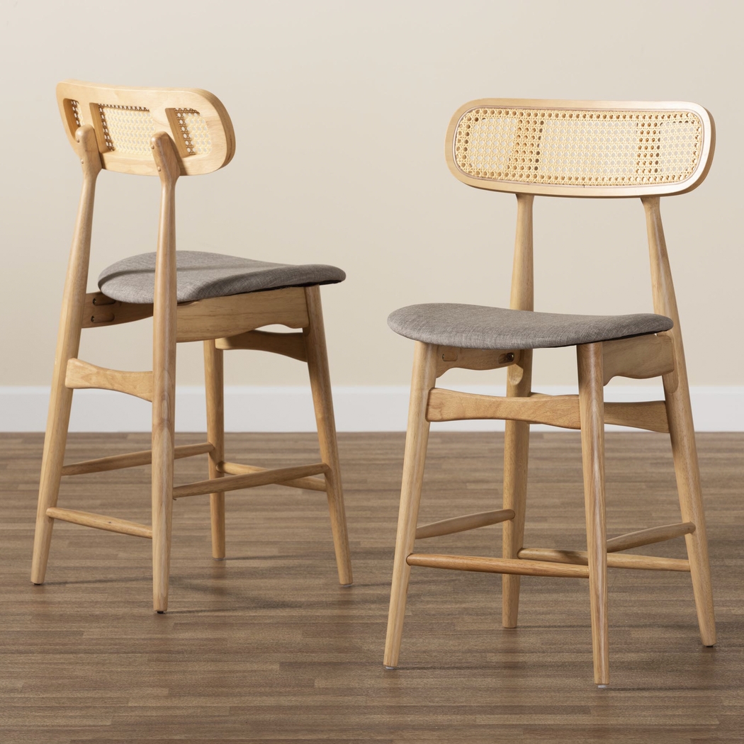 Argilla Light Brown Counter Stool, Set of 2 - Thumbnail - Image 3