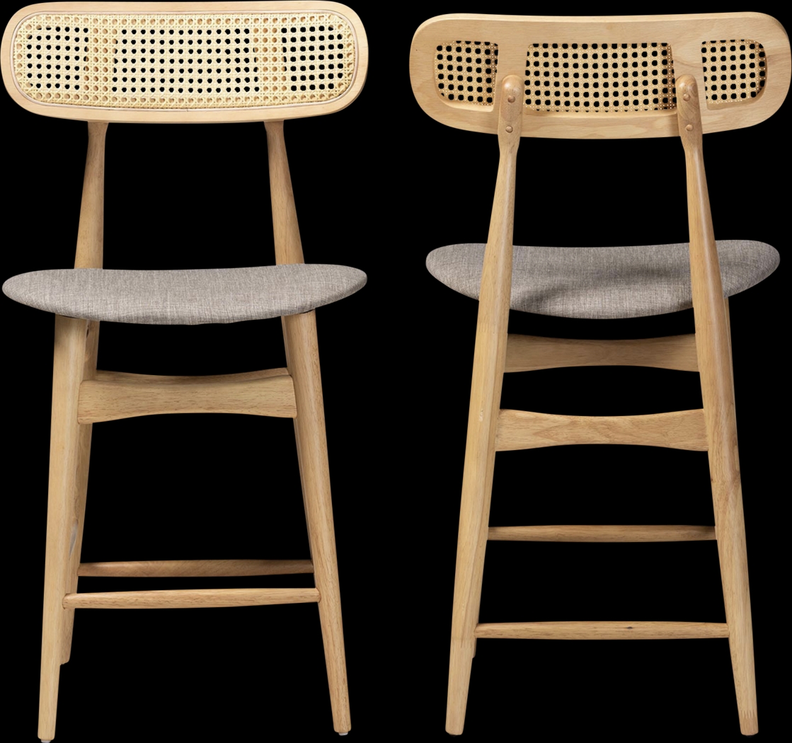 Argilla Light Brown Counter Stool, Set of 2 - Thumbnail - Image 4