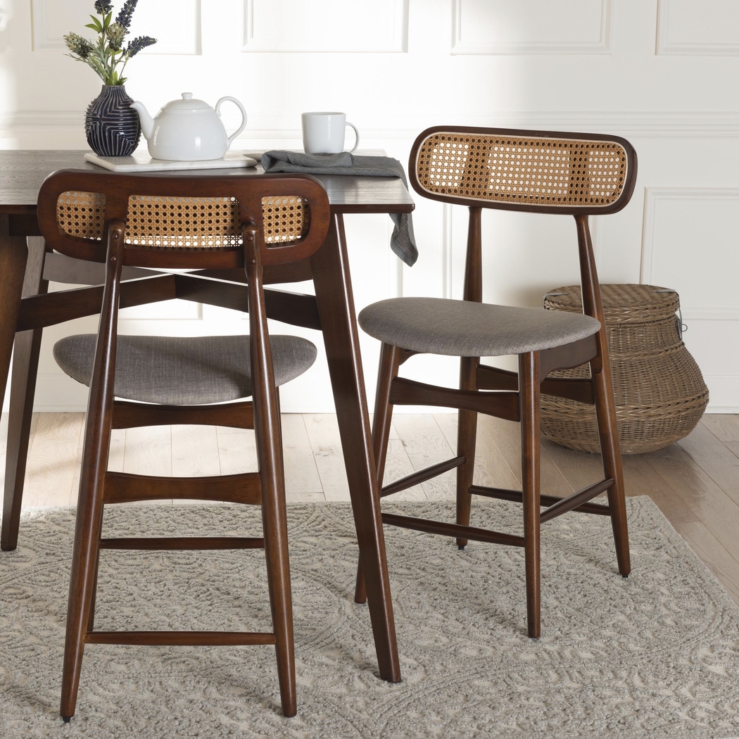 Argilla Walnut Brown Counter Stool, Set of 2 - Thumbnail - Image 2