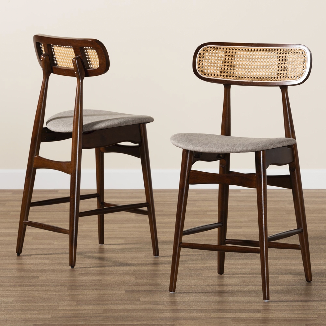 Argilla Walnut Brown Counter Stool, Set of 2 - Thumbnail - Image 3
