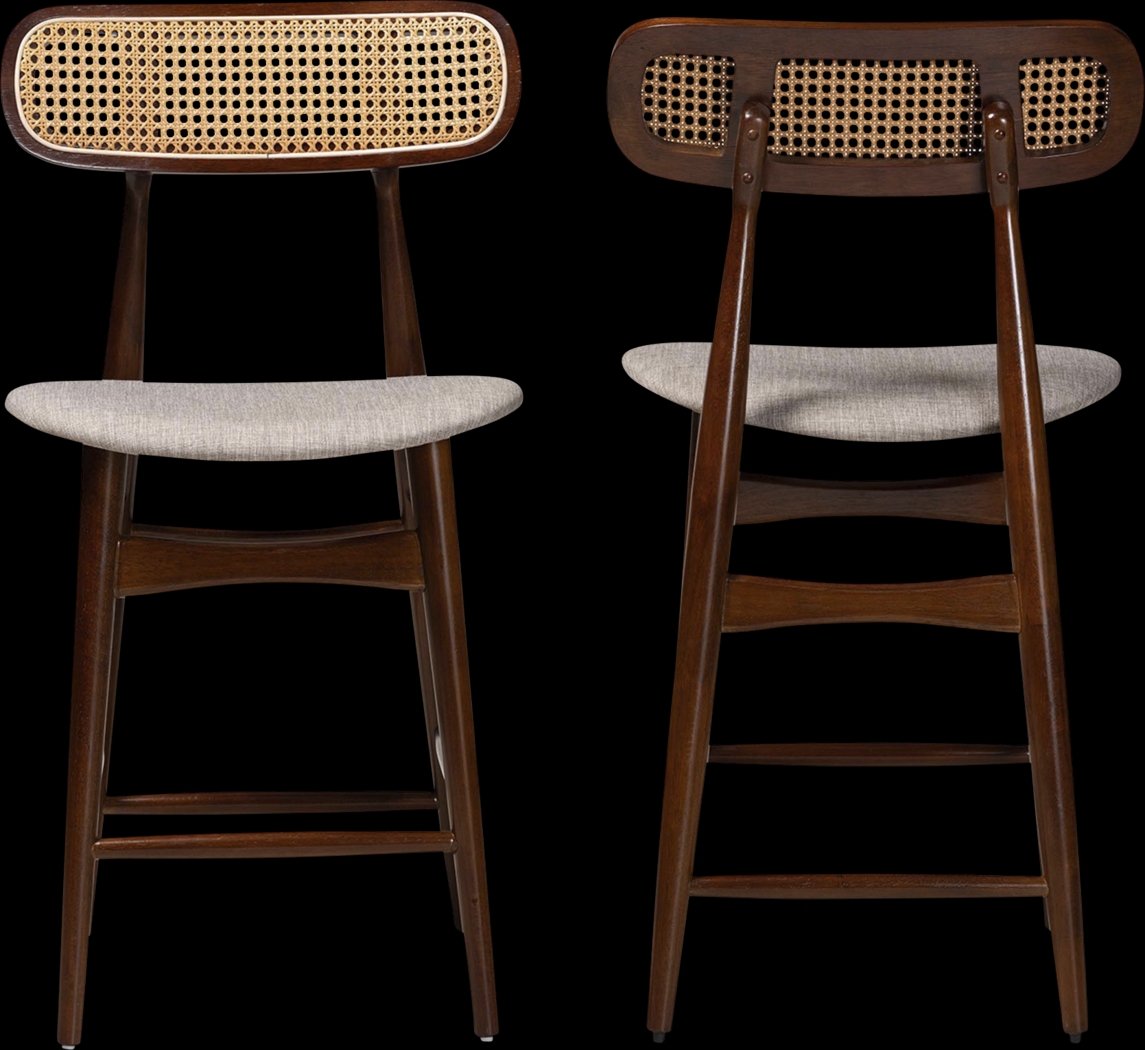 Argilla Walnut Brown Counter Stool, Set of 2 - Thumbnail - Image 4