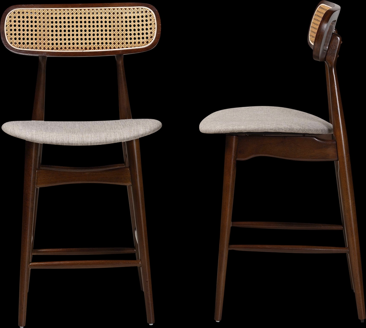 Argilla Walnut Brown Counter Stool, Set of 2 - Thumbnail - Image 5