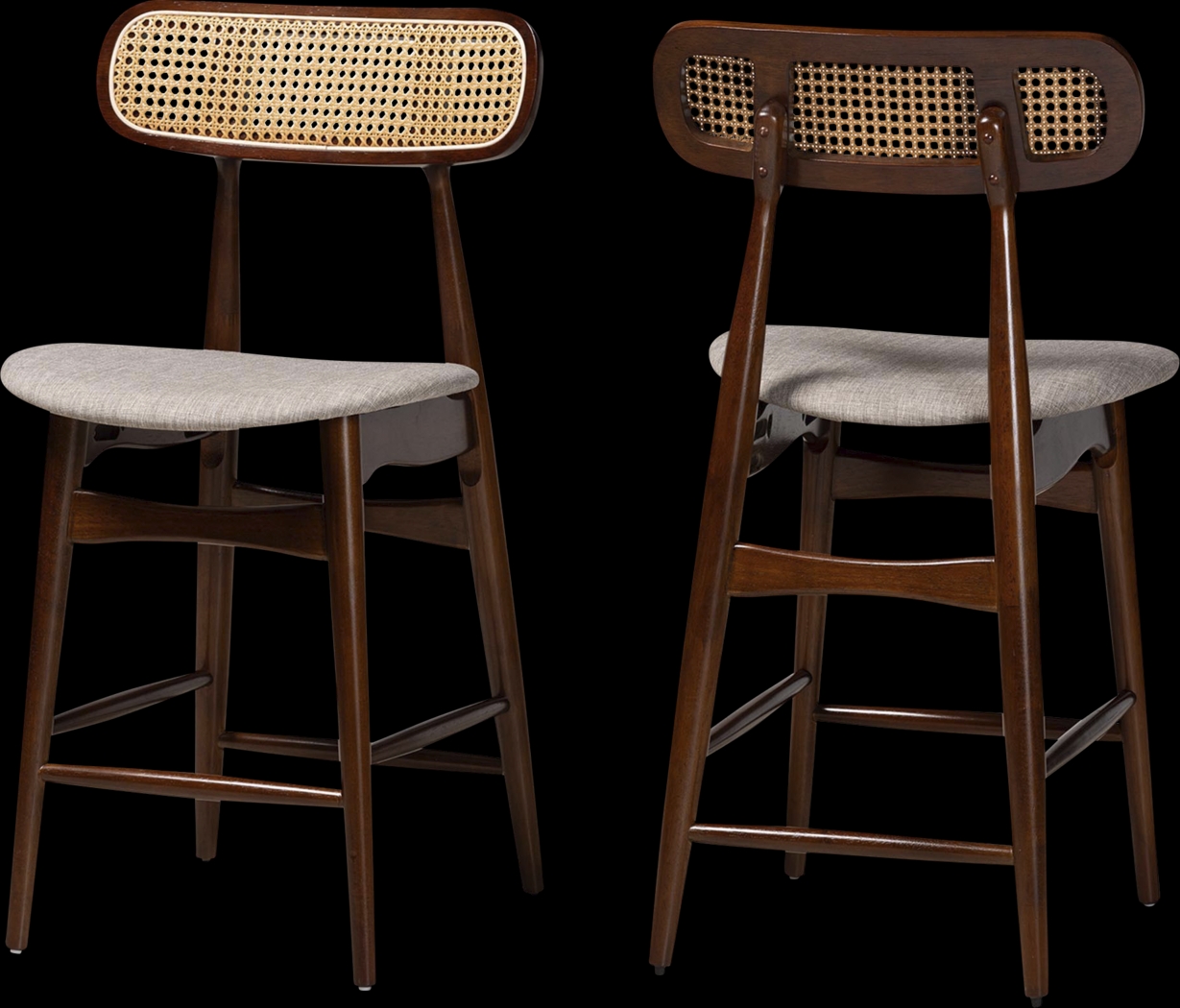 Argilla Walnut Brown Counter Stool, Set of 2 - Thumbnail - Image 1