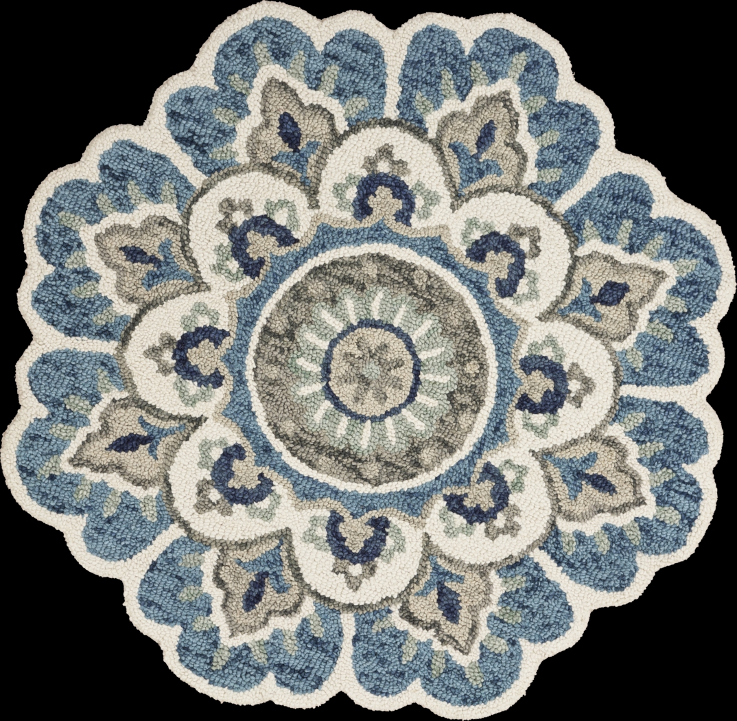 Ariam Blue 4' Round Rug - Thumbnail - Image 1