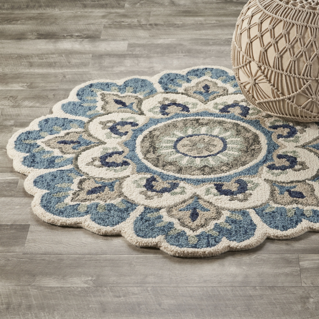 Ariam Blue 5' Round Rug - Thumbnail - Image 5