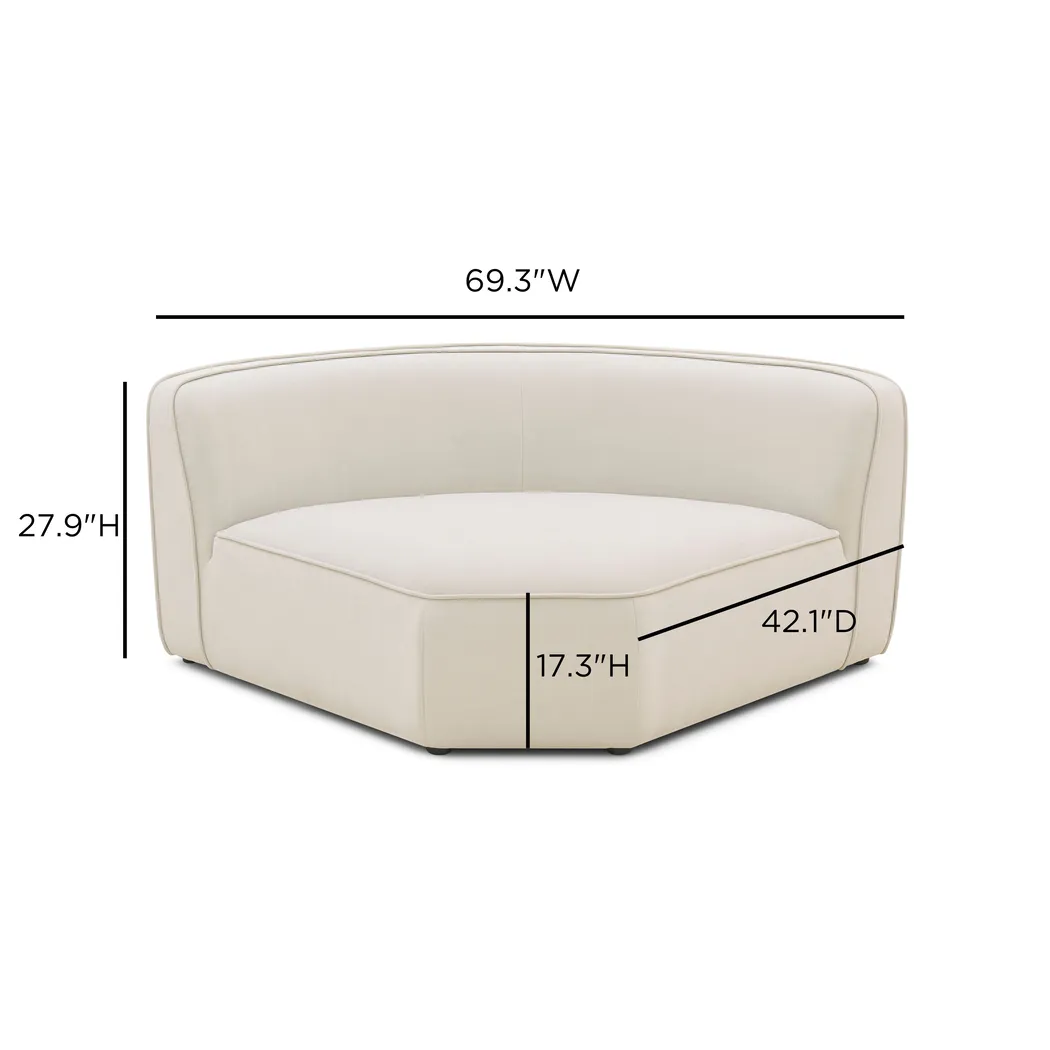 Ariam Brown Wedge Corner Chair - Thumbnail - Image 2