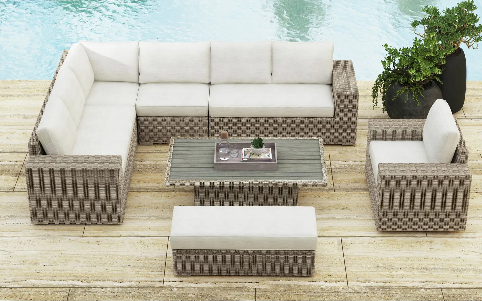 Ariana Beige Ottoman - Thumbnail - Image 2