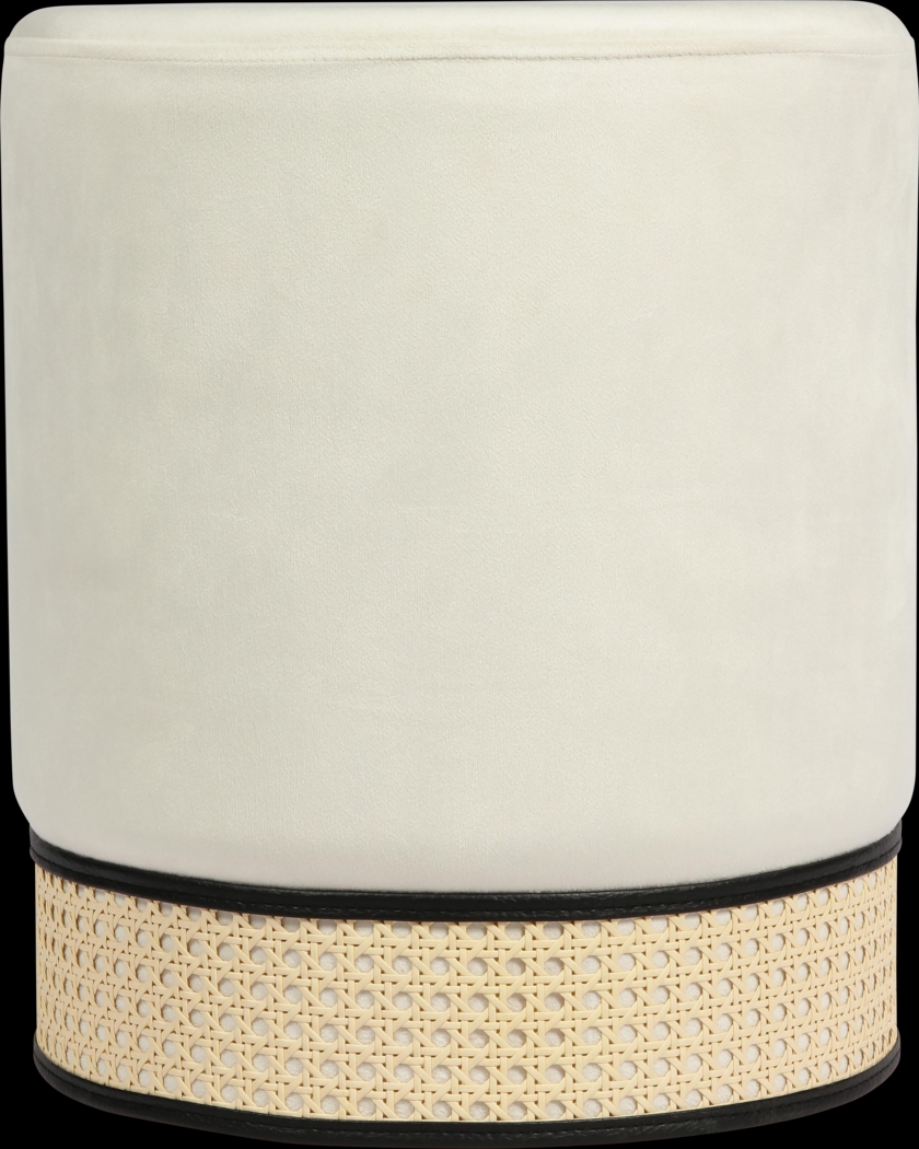 Arielan Cream Ottoman - Thumbnail - Image 1