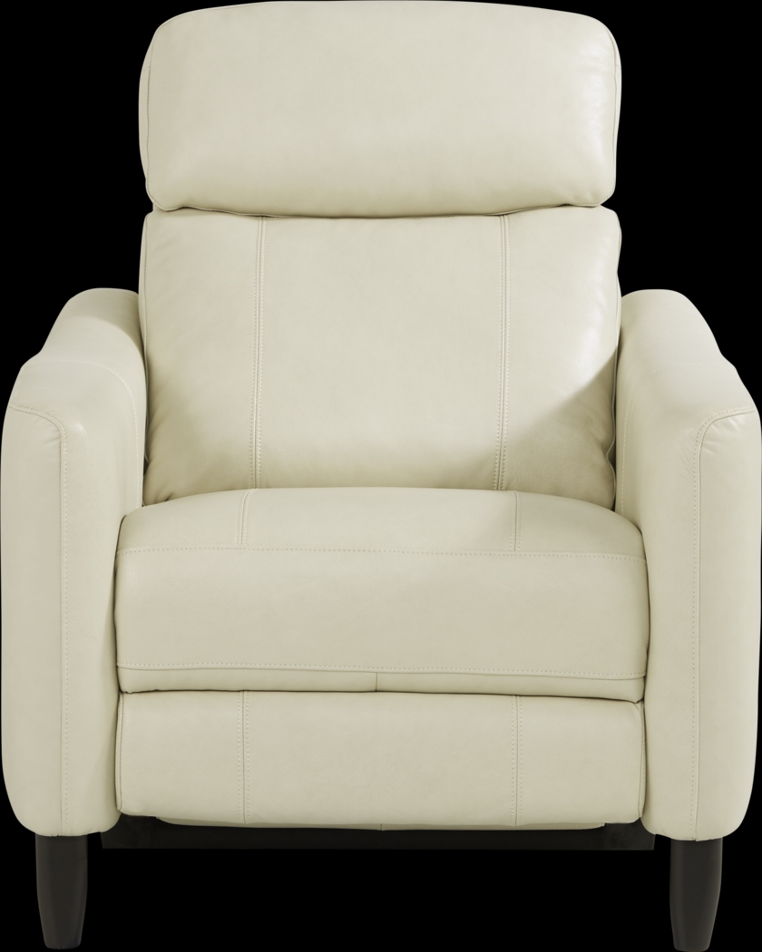 Arilio Beige Leather Dual Power Recliner - Thumbnail - Image 2