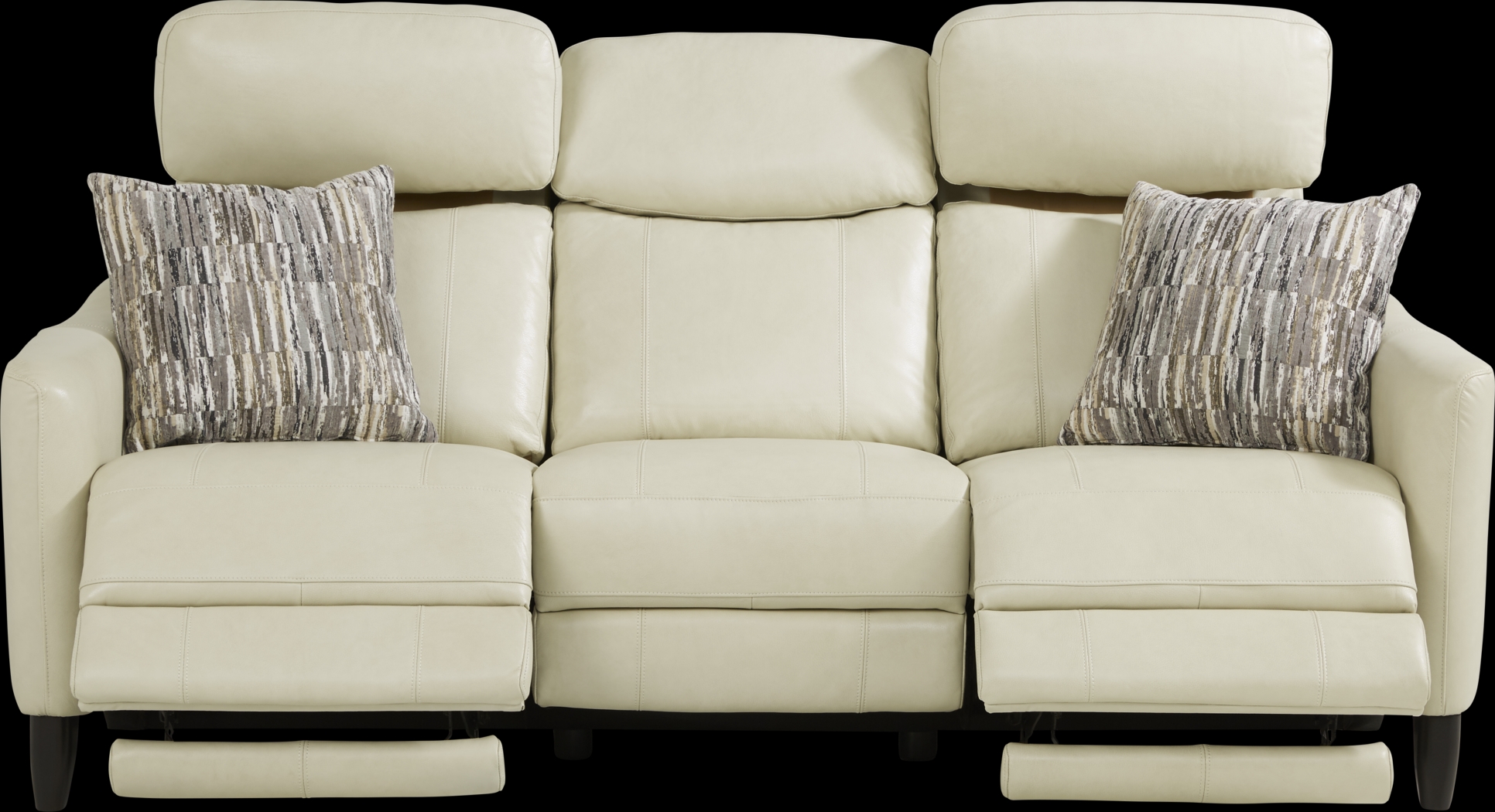 Arilio Beige Leather 3 Pc Dual Power Reclining Living Room - Thumbnail - Image 3