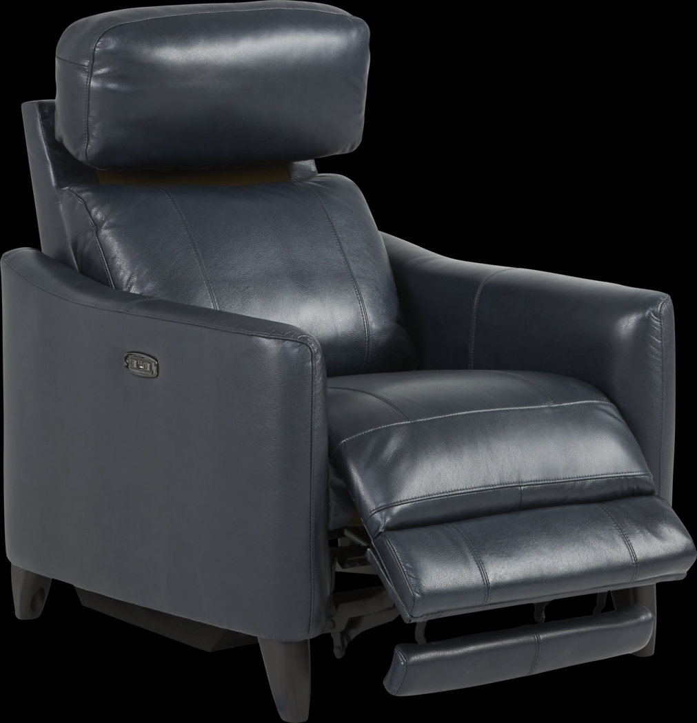 Arilio Navy Leather 3 Pc Dual Power Reclining Living Room - Thumbnail - Image 8