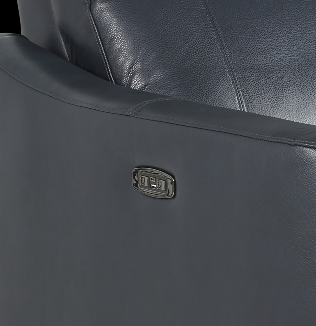 Arilio Navy Leather 3 Pc Dual Power Reclining Living Room - Thumbnail - Image 10