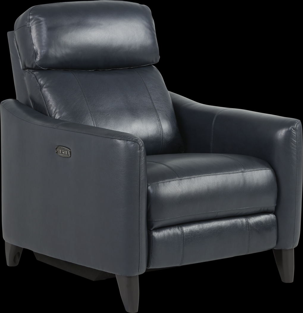 Arilio Navy Leather 3 Pc Dual Power Reclining Living Room - Thumbnail - Image 7