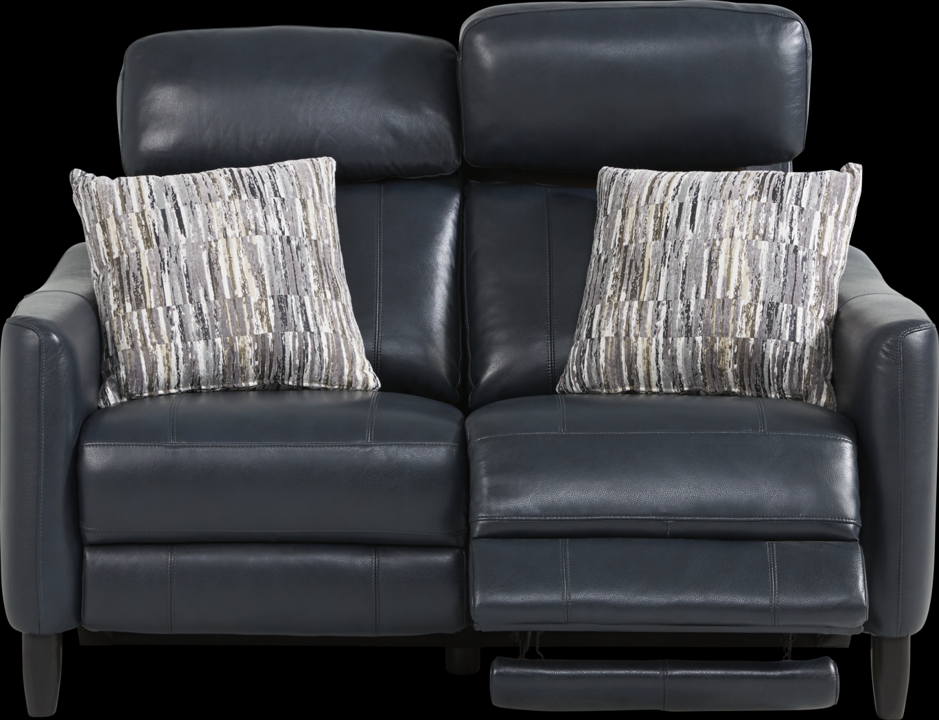 Arilio Navy Leather 7 Pc Dual Power Reclining Living Room - Thumbnail - Image 4