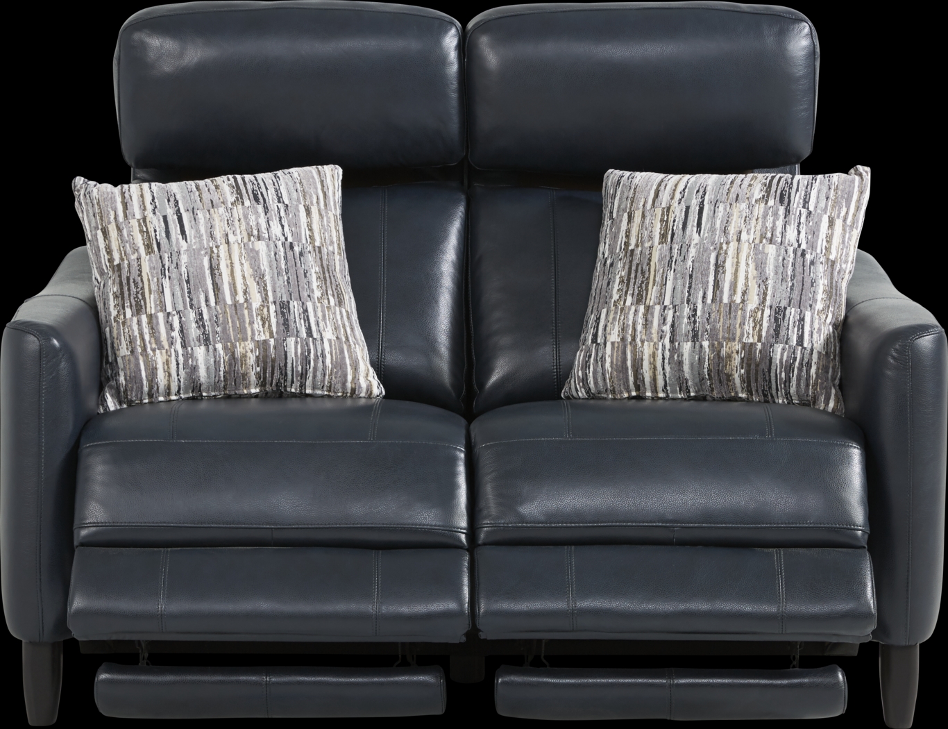 Arilio Navy Leather 7 Pc Dual Power Reclining Living Room - Thumbnail - Image 5